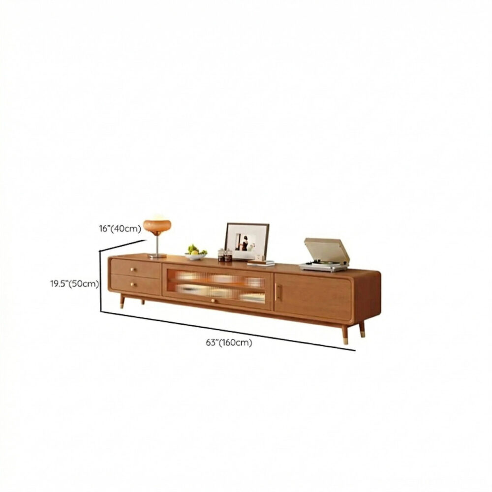 Scandinavian Natural Wood Cabinet Drawers Tv Stand 15