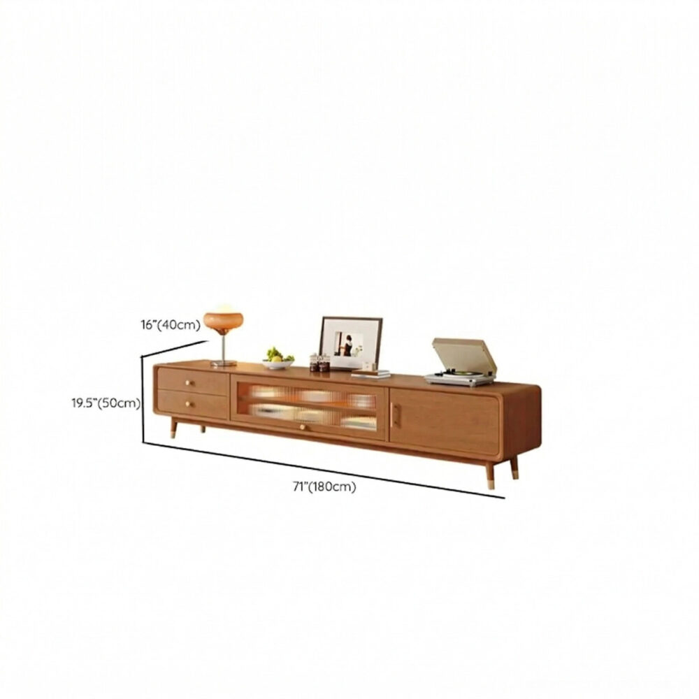 Scandinavian Natural Wood Cabinet Drawers Tv Stand 17