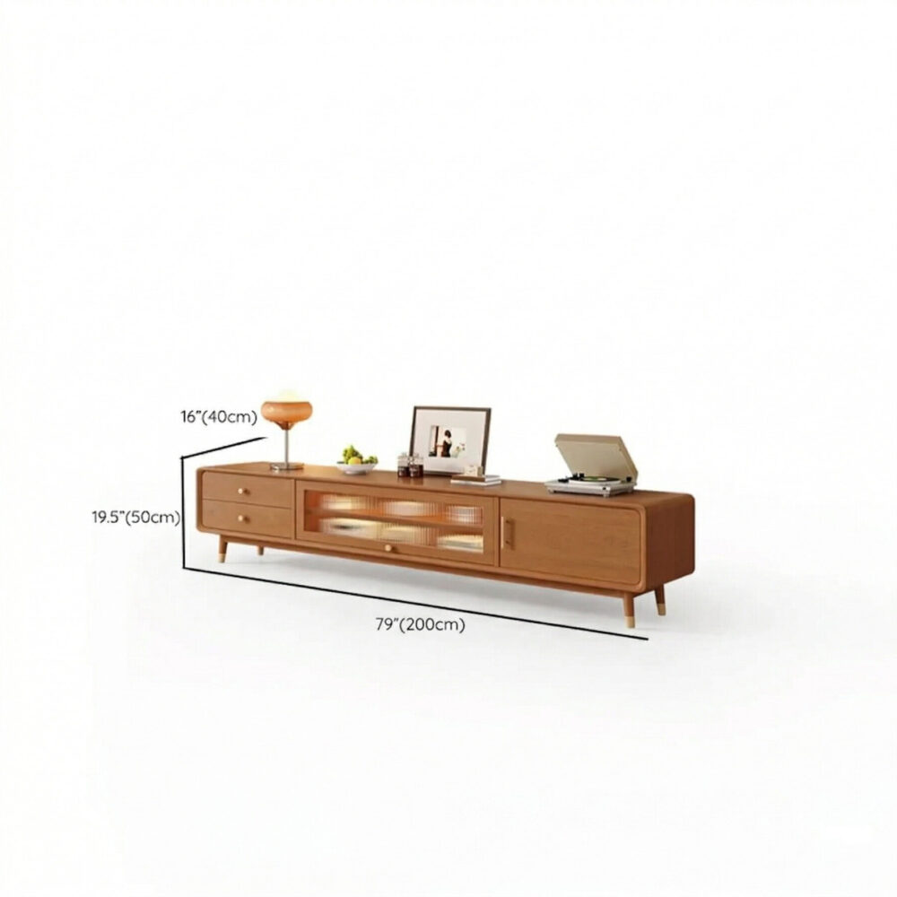 Scandinavian Natural Wood Cabinet Drawers Tv Stand 19