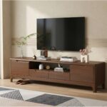 Scandinavian Wood Tv Stand With Storage Drawers 2