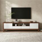 Scandinavian Wood Tv Stand With Storage Drawers 5
