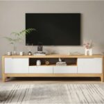 Scandinavian Wood Tv Stand With Storage Drawers 7
