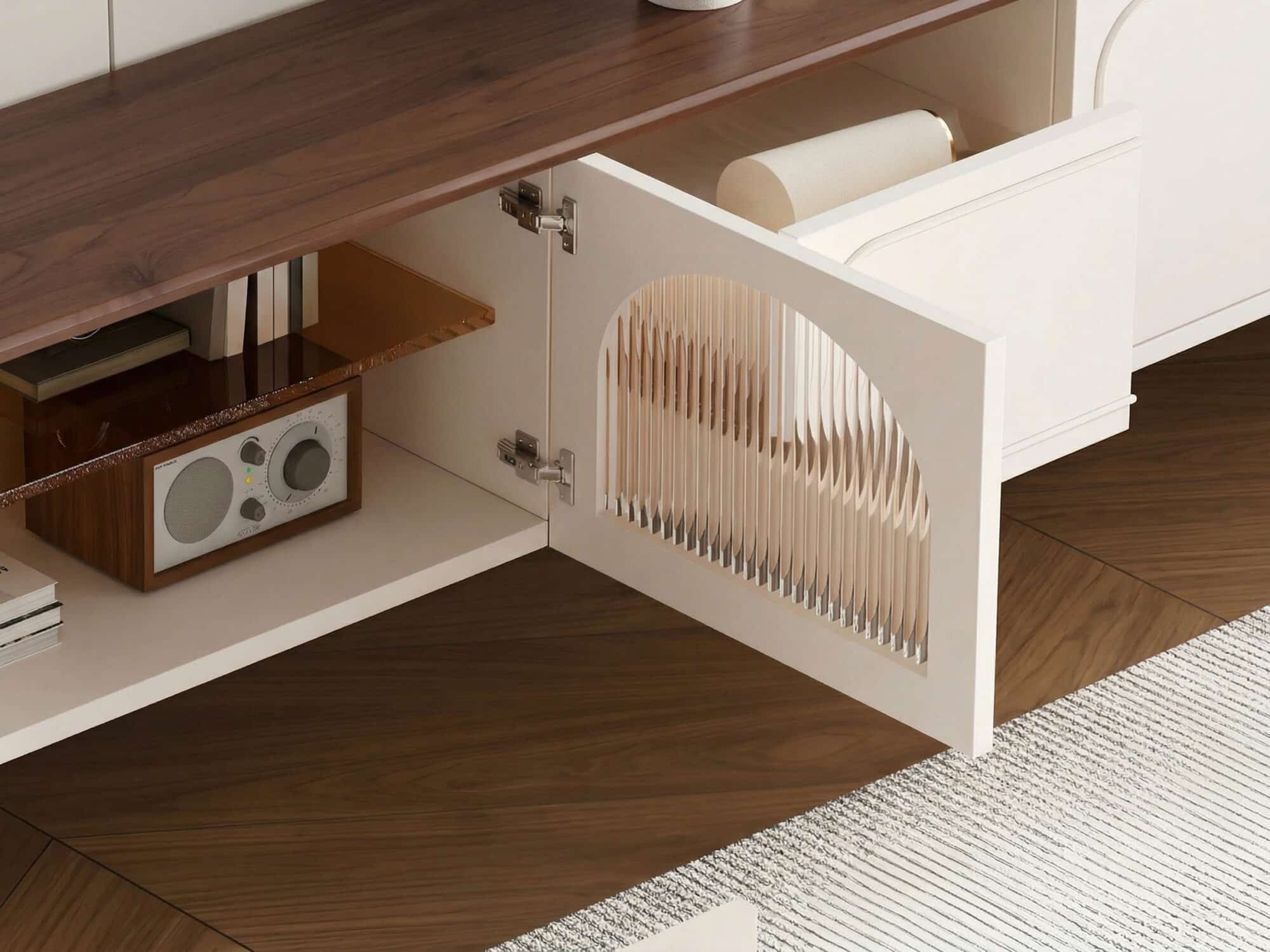 Scandinavian Wooden TV Stand with Cabinet Drawers - resized - 相册图 #7 Scandinavian Wooden TV Stand with Cabinet Drawers 相册图 #7 resized