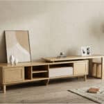 Simplistic Wood Color Open Storage Long TV Stand 商品主图 scene