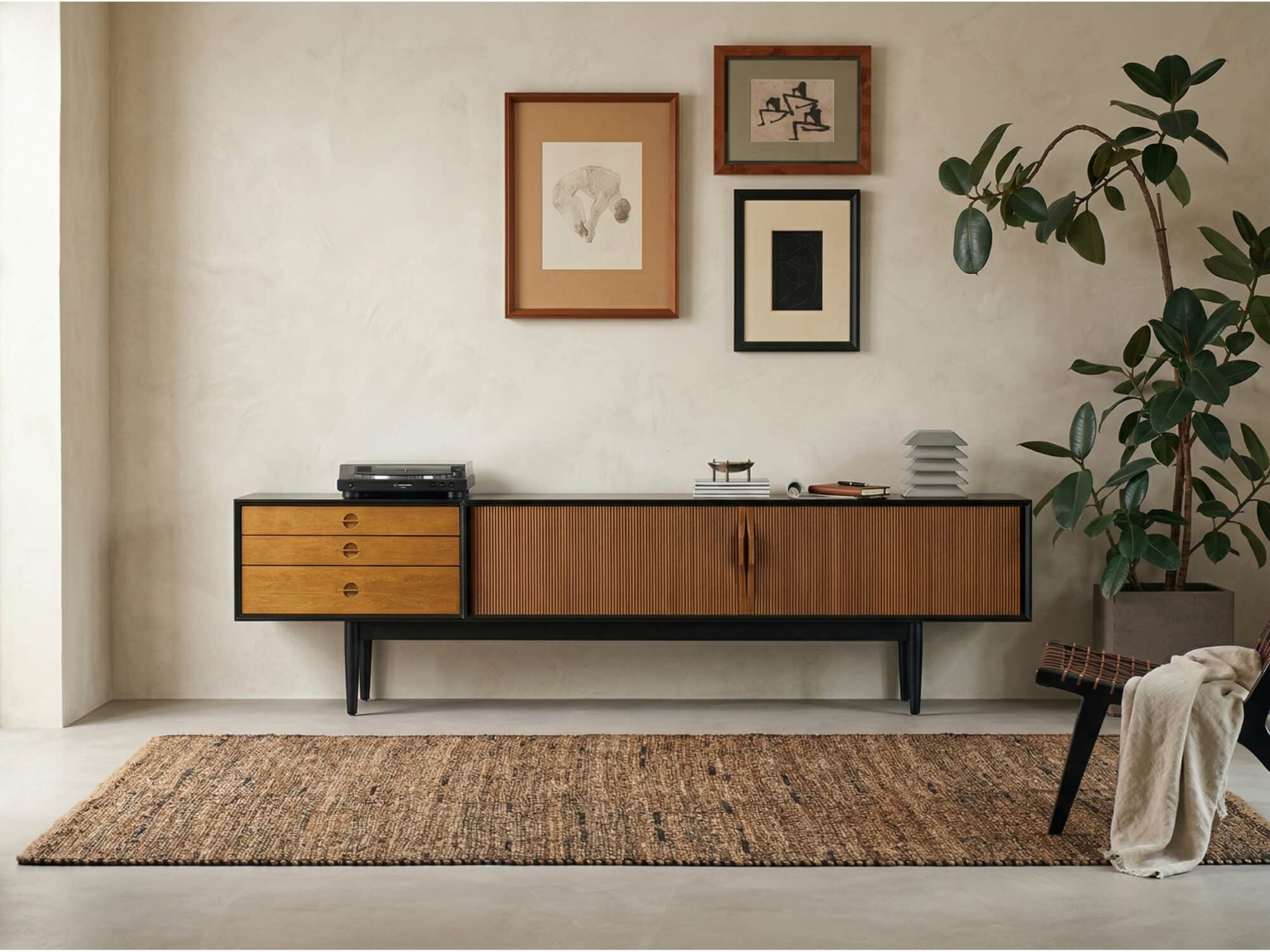 The Retro Walnut TV Stand 商品主图 scene