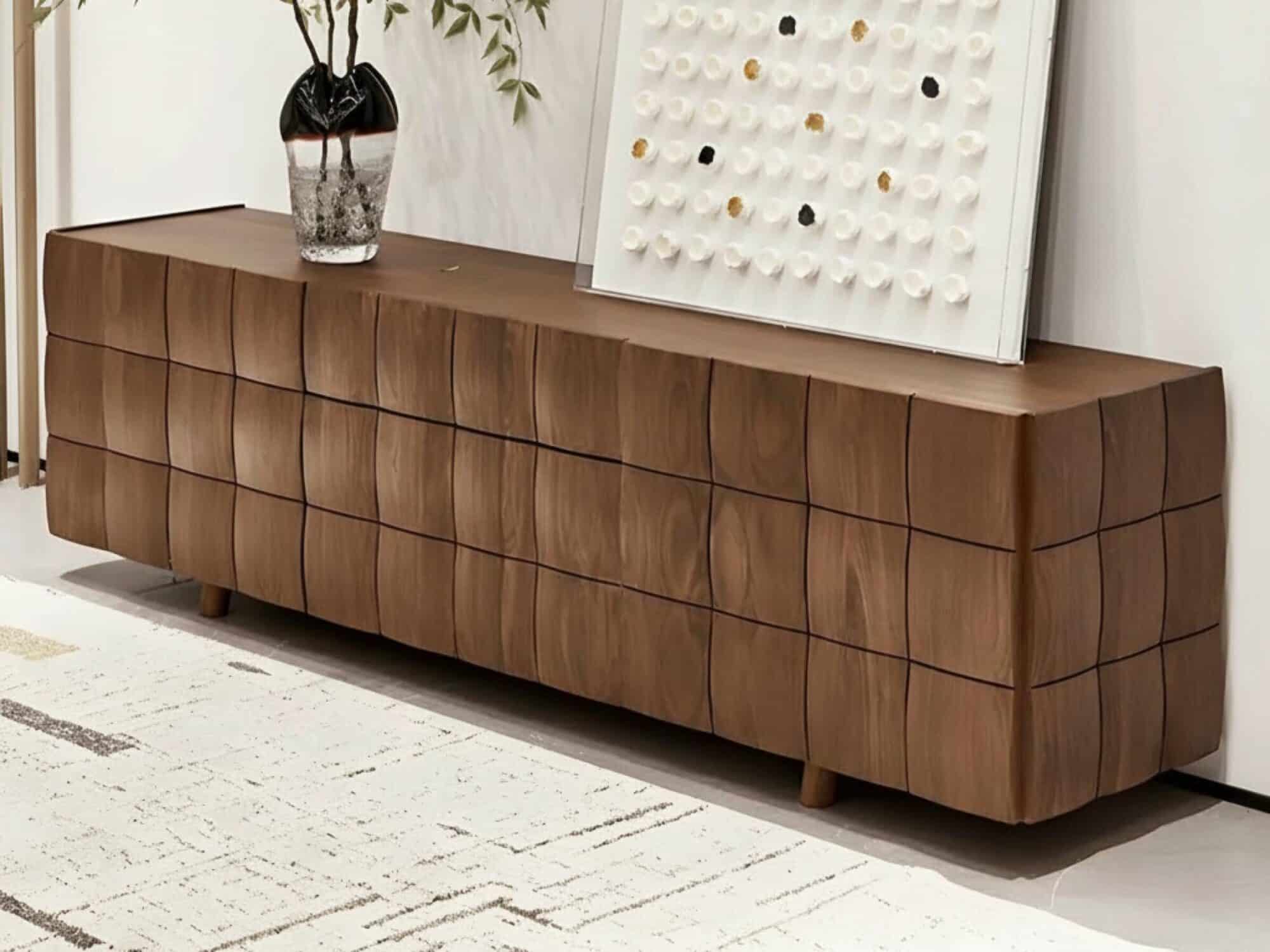 Traditional Brown Walnut Wood Cabinet Shelves Tv Stand 3 Badd2e30 Fc93 4000 9112 Ab75e6568655