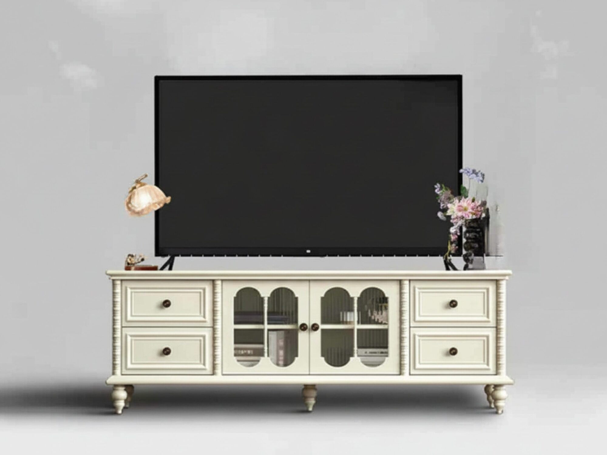 Vintage Rectangle Elegant Black Tv Stand With Cabinet 15