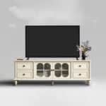 Vintage Rectangle Elegant Black Tv Stand With Cabinet 17