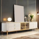 White Stone Drawers Shelves Long Tv Stand With Legs 3 B4f60c39 9b84 48a6 Abbd D4bc30ee8630