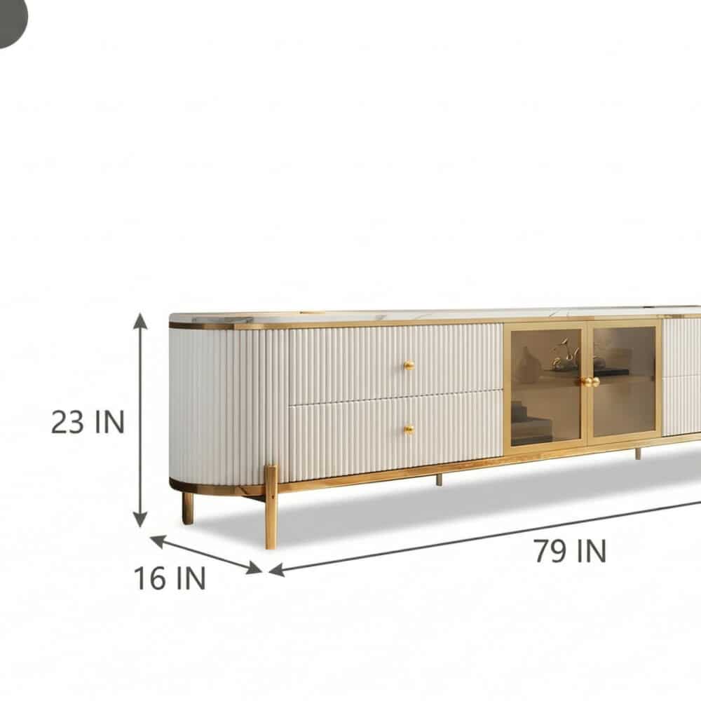 White Stone Drawers Shelves Long TV Stand with Legs - dimensions - 相册图 #7 2 White Stone Drawers Shelves Long TV Stand with Legs 相册图 #7 dimensions