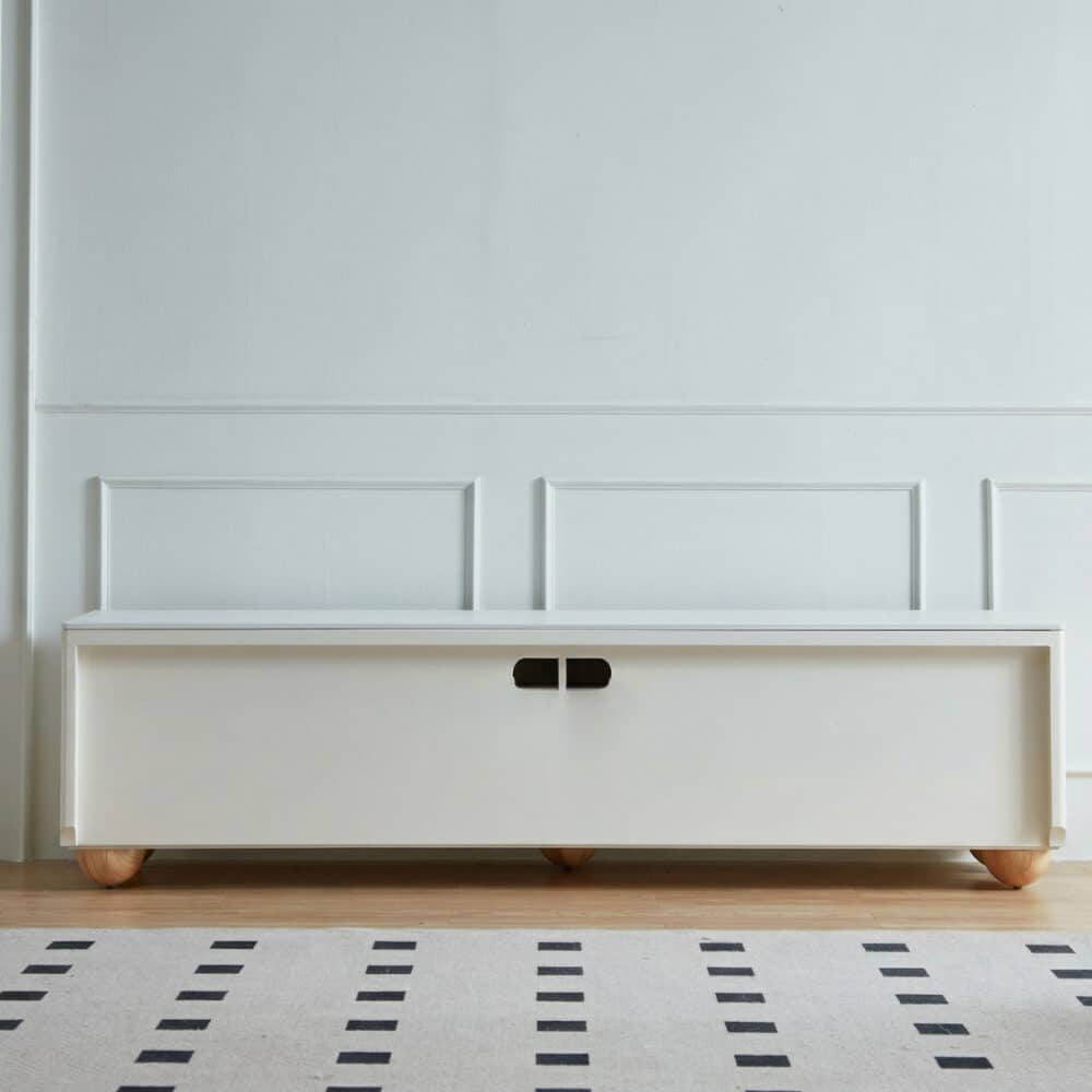 White Stone Rectangle Shelves Cabinet Long TV Stand 相册图 #11 resized