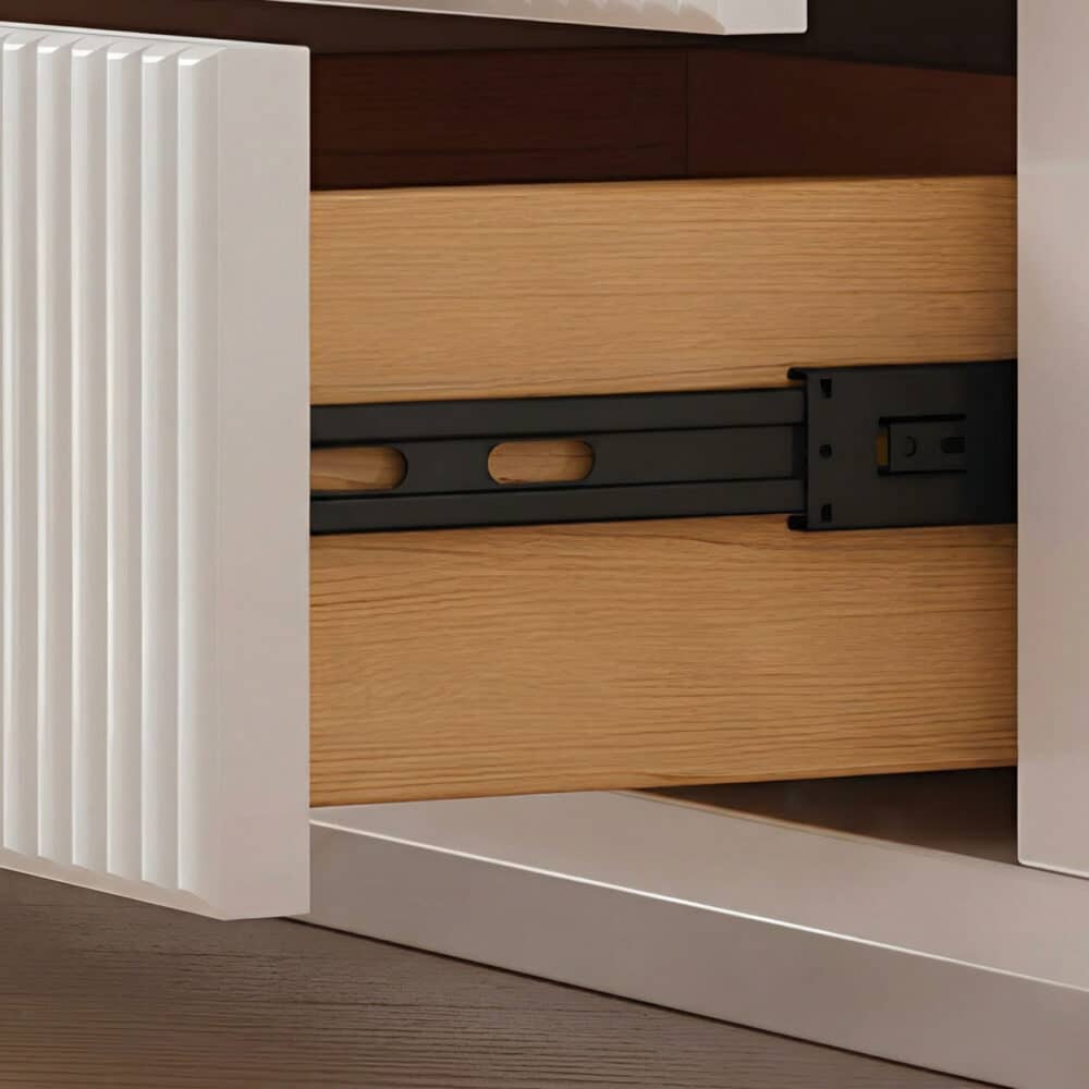 White Stone Rectangle Storage TV Stand with Lighting 相册图 #4 resized