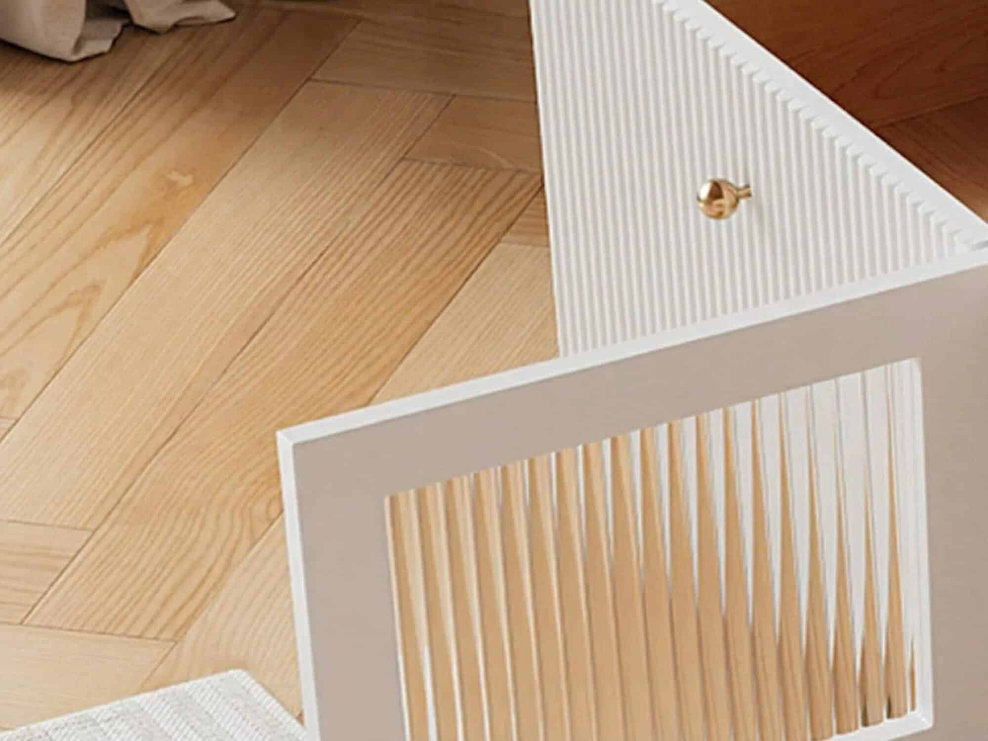 White Stone Rectangle Storage TV Stand with Lighting 相册图 #6 resized