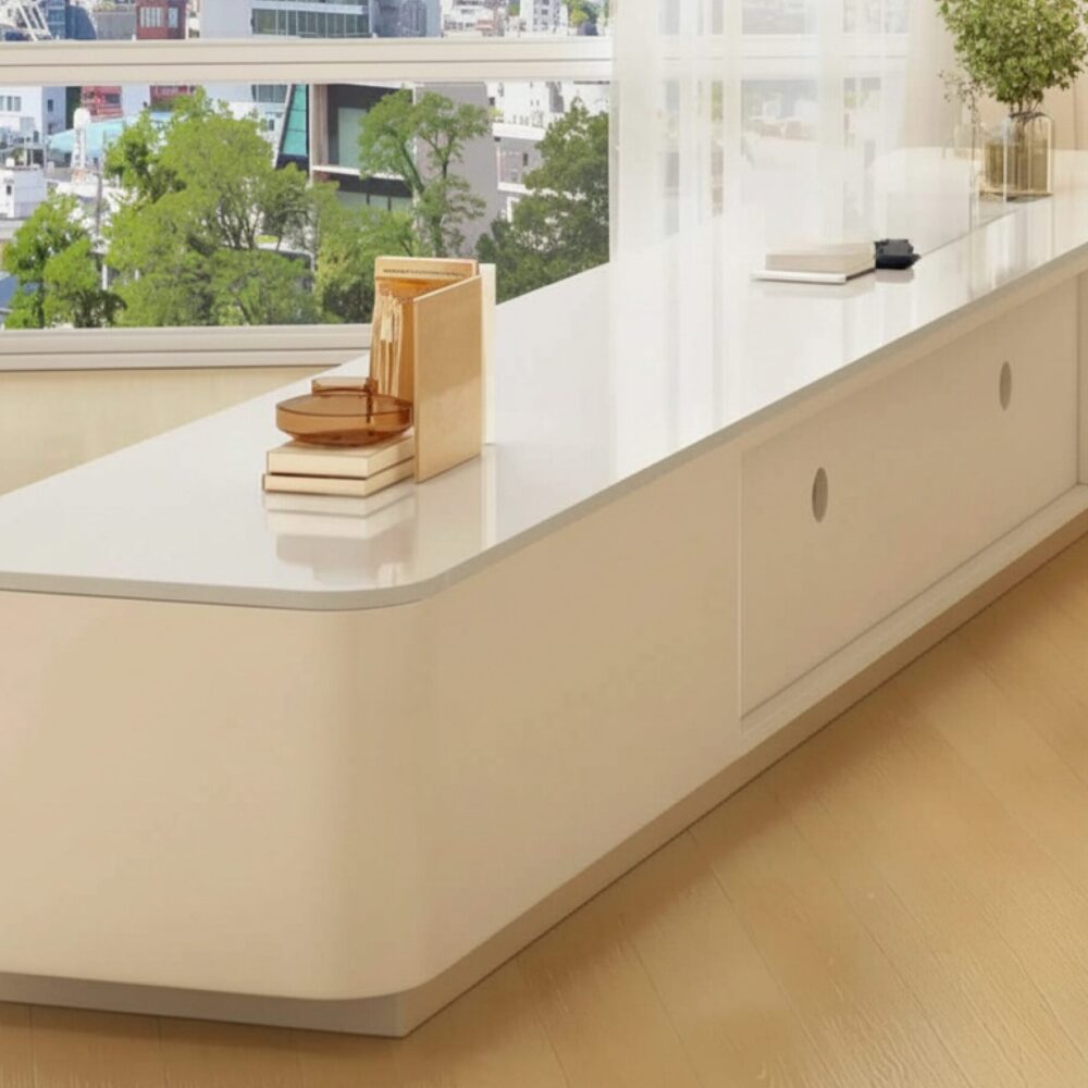 White Wood Drawers Tv Stand With Cable Management 16 10b68f33 A6a7 44ed 989a 48ef61605345