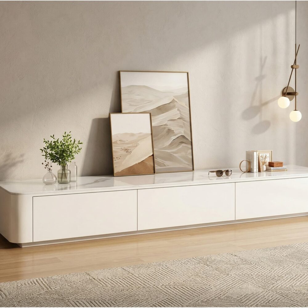 White Wood Drawers Tv Stand With Cable Management 22 0c7ab6f9 56c7 4d41 B9a8 Cf29296abdd2