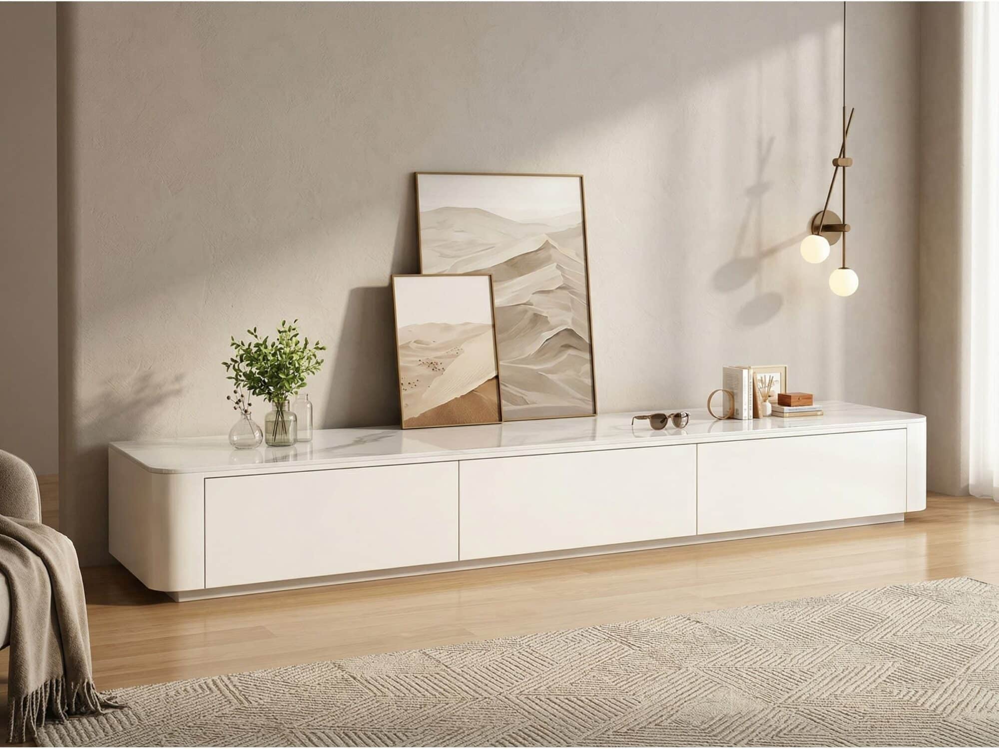 White Wood Drawers Tv Stand With Cable Management 22 0c7ab6f9 56c7 4d41 B9a8 Cf29296abdd2
