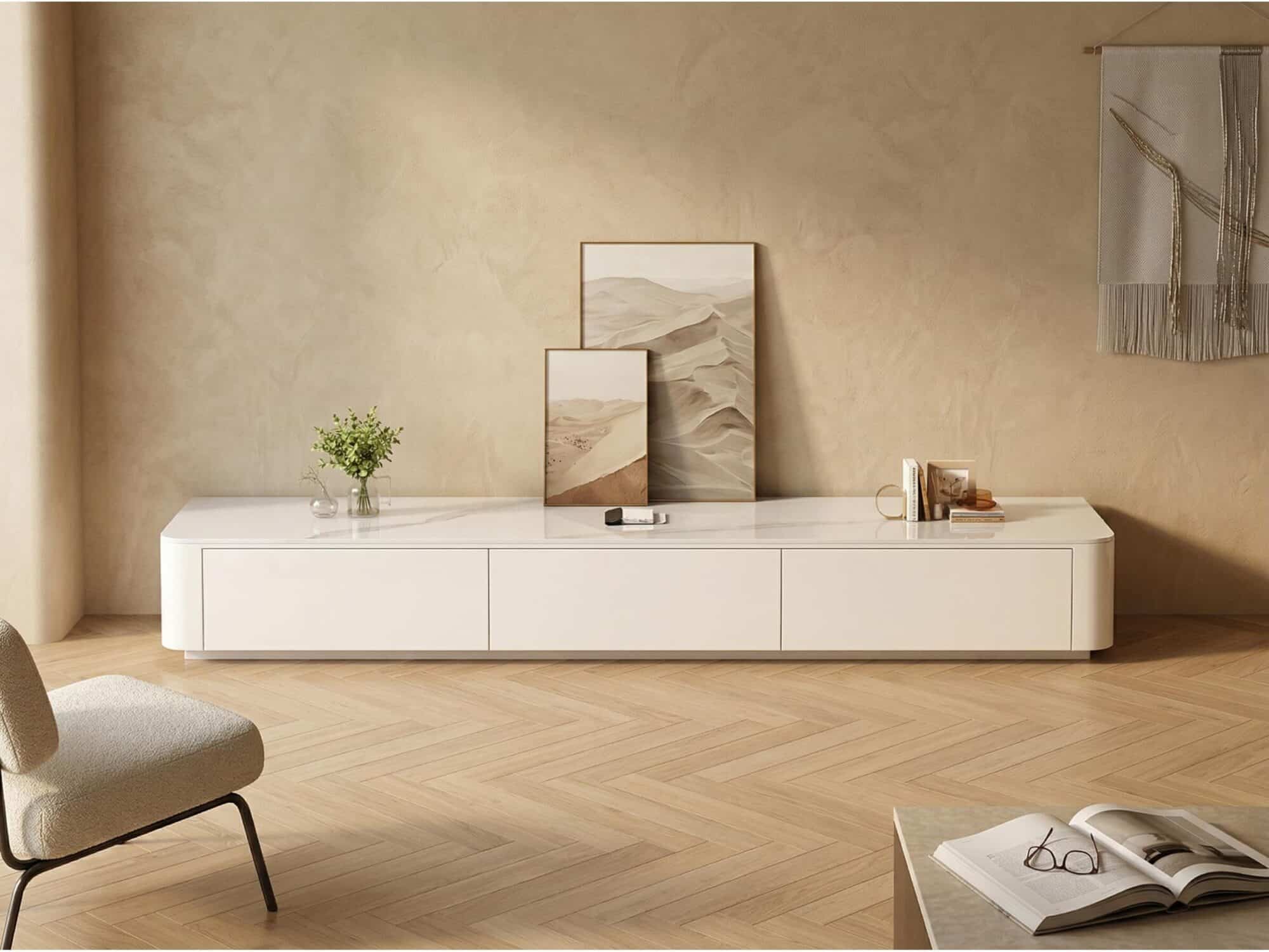 White Wood Drawers Tv Stand With Cable Management 7 442a65e5 Fef5 47ce 8f91 Ddf0a65a21d0