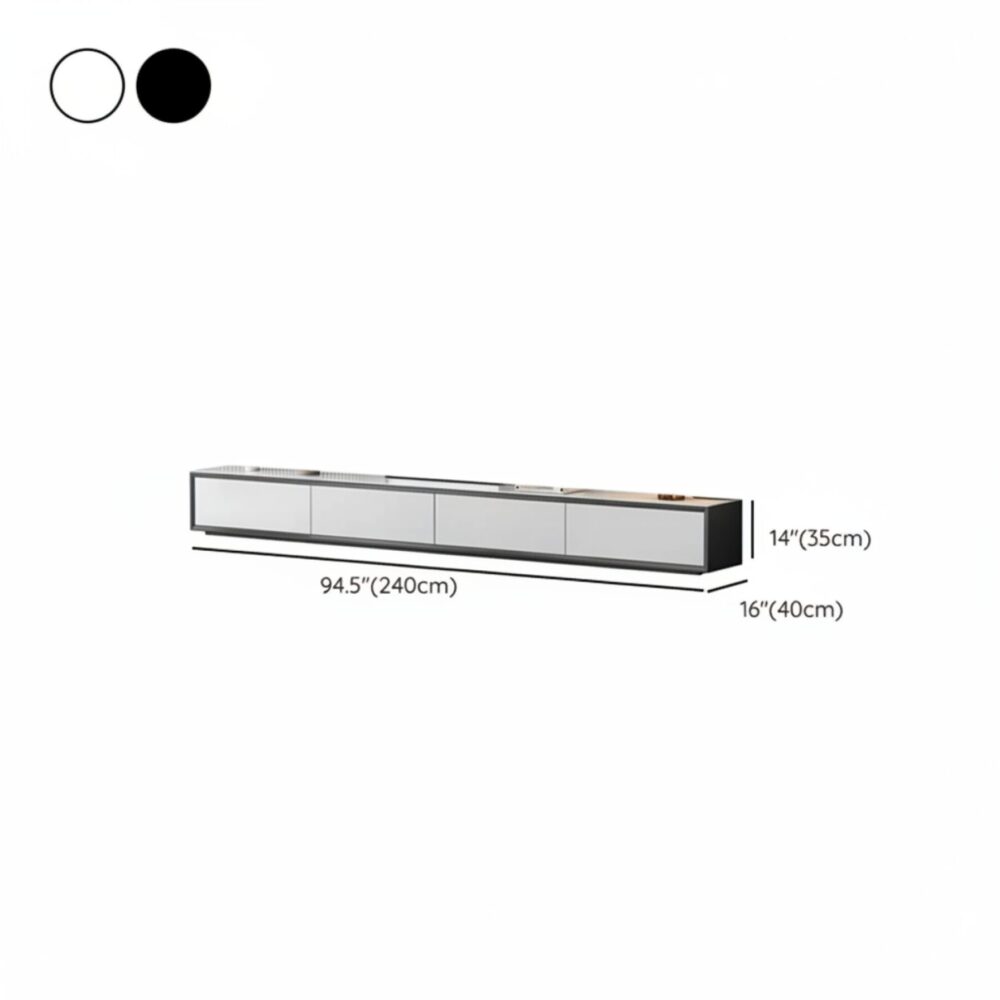 White Wood Slate Long Tv Stand With Drawers 10