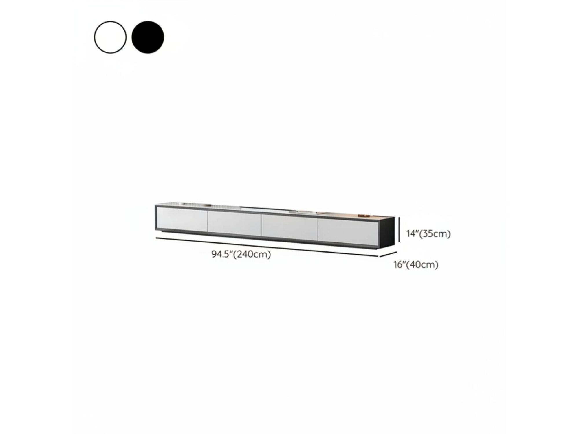 White Wood Slate Long Tv Stand With Drawers 10