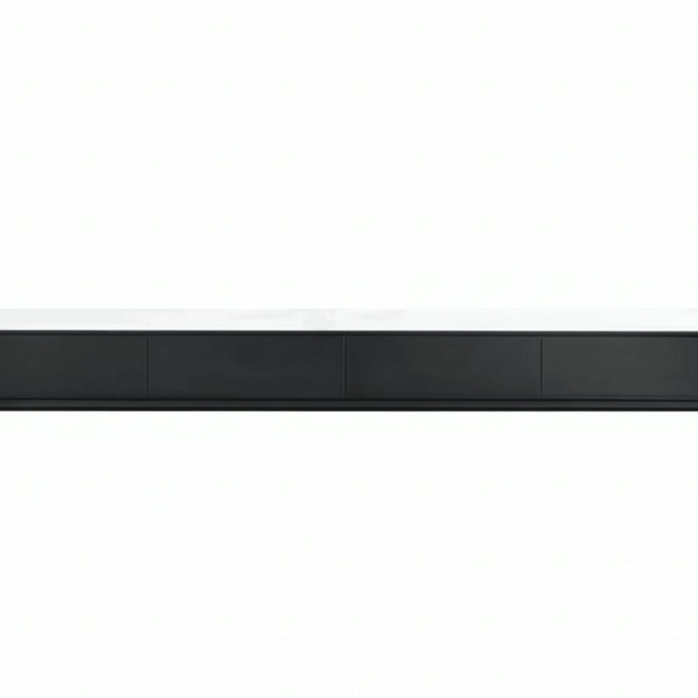 White Wood Slate Long Tv Stand With Drawers 6