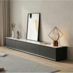 White Wood Slate Long TV Stand with Drawers 相册图 #1 scene