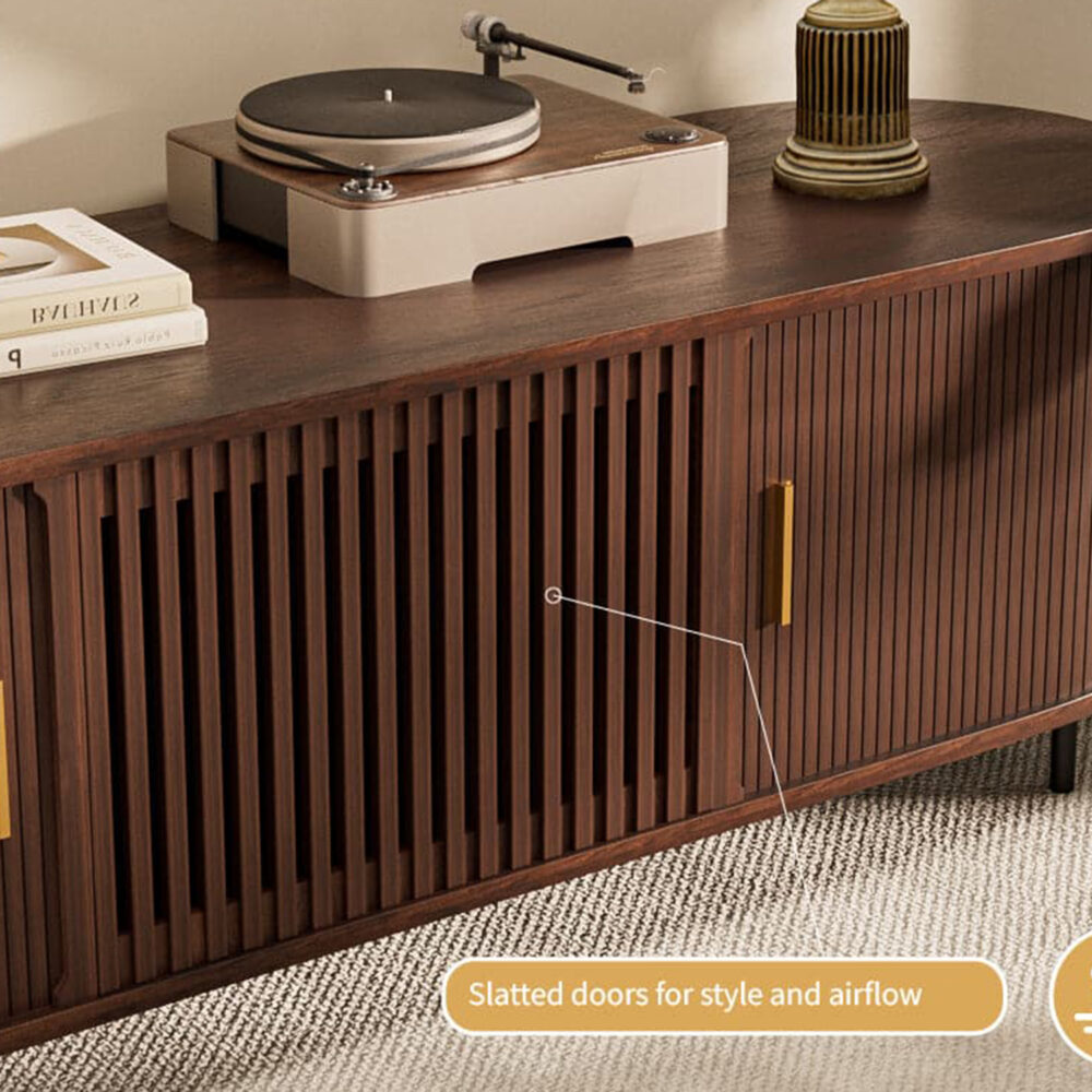 The Asher Fluted Walnut TV Stand