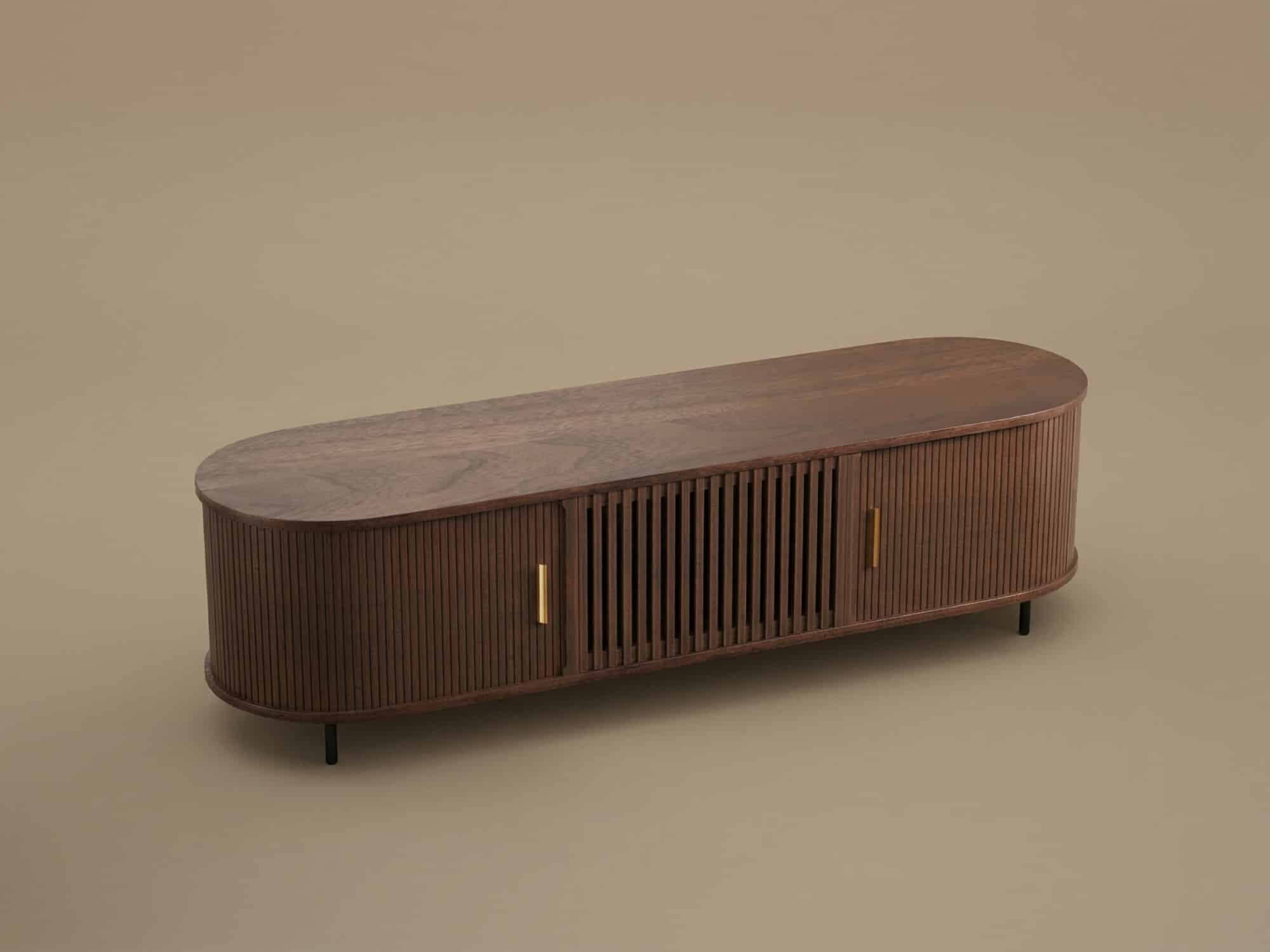 70" Mid-Century Fluted Sliding Door TV Stand 相册图 #6 resized