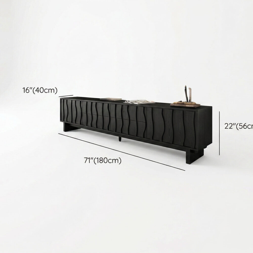 Wave Texture Wood TV Stand