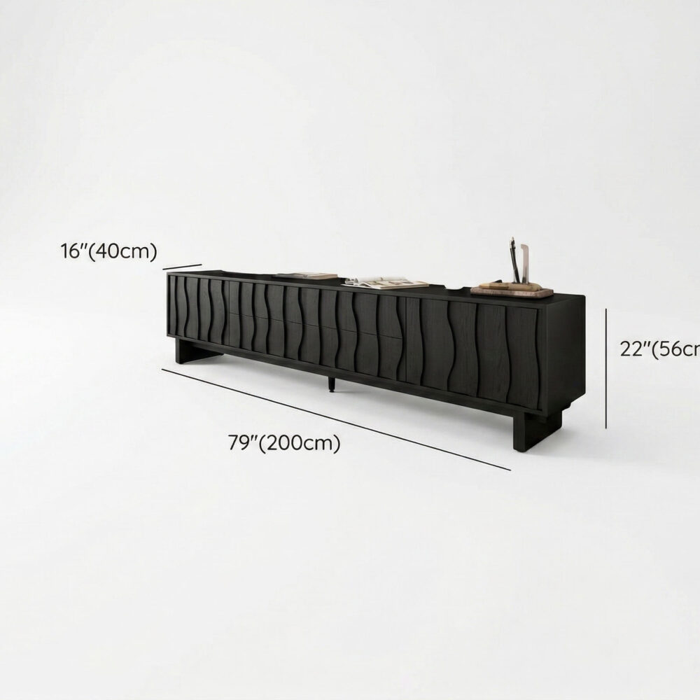 Wave Texture Wood TV Stand