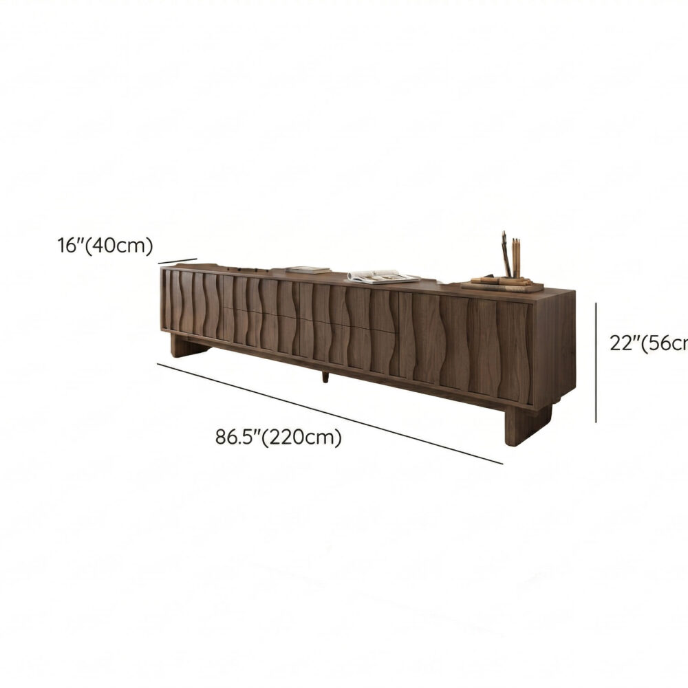 Wave Texture Wood TV Stand