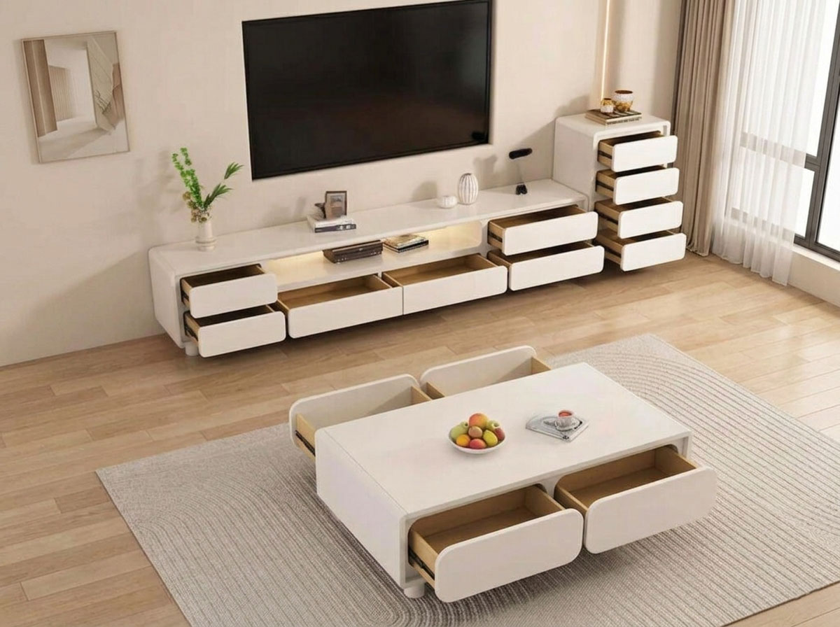 The Koda White TV Stand