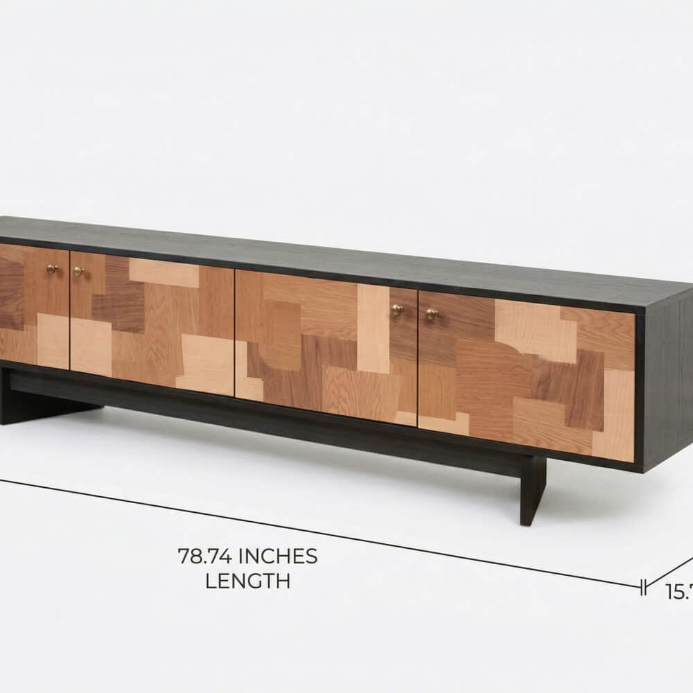 Artistic Geometric Wood Media Console 相册图 #4 resized