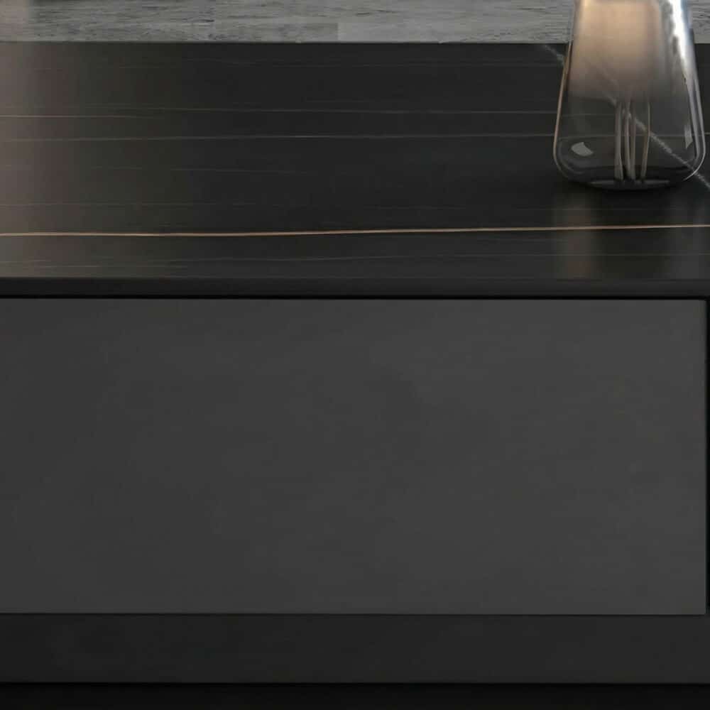 Black Stone Rectangle Enclosed Storage Drawers TV Stand 相册图 #5 resized
