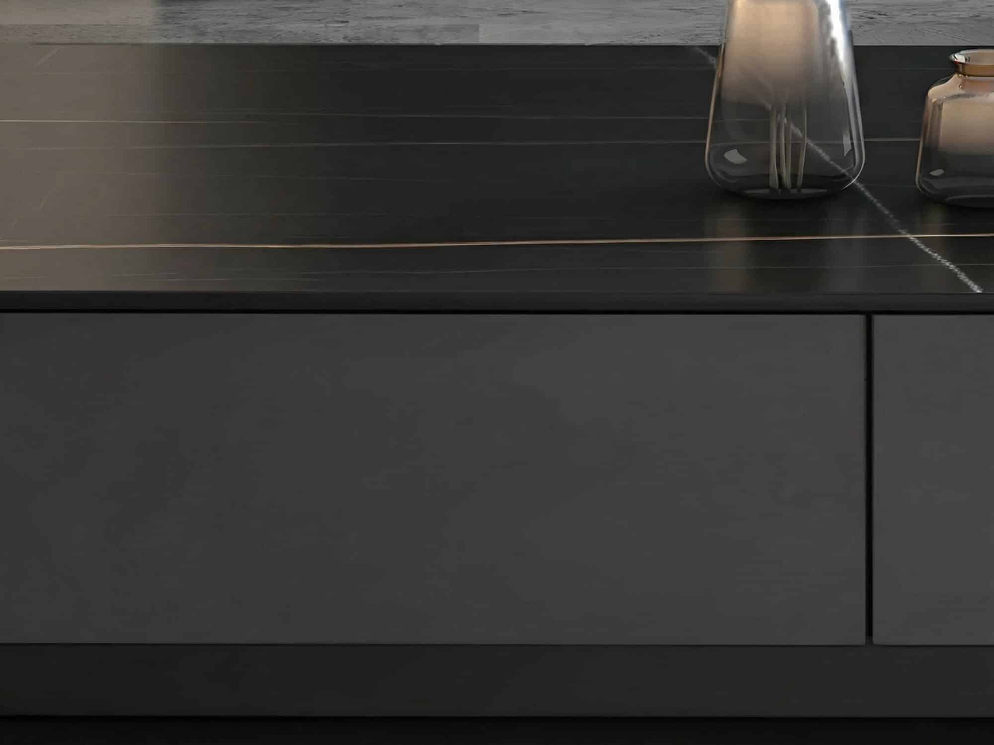 Black Stone Rectangle Enclosed Storage Drawers TV Stand 相册图 #5 resized