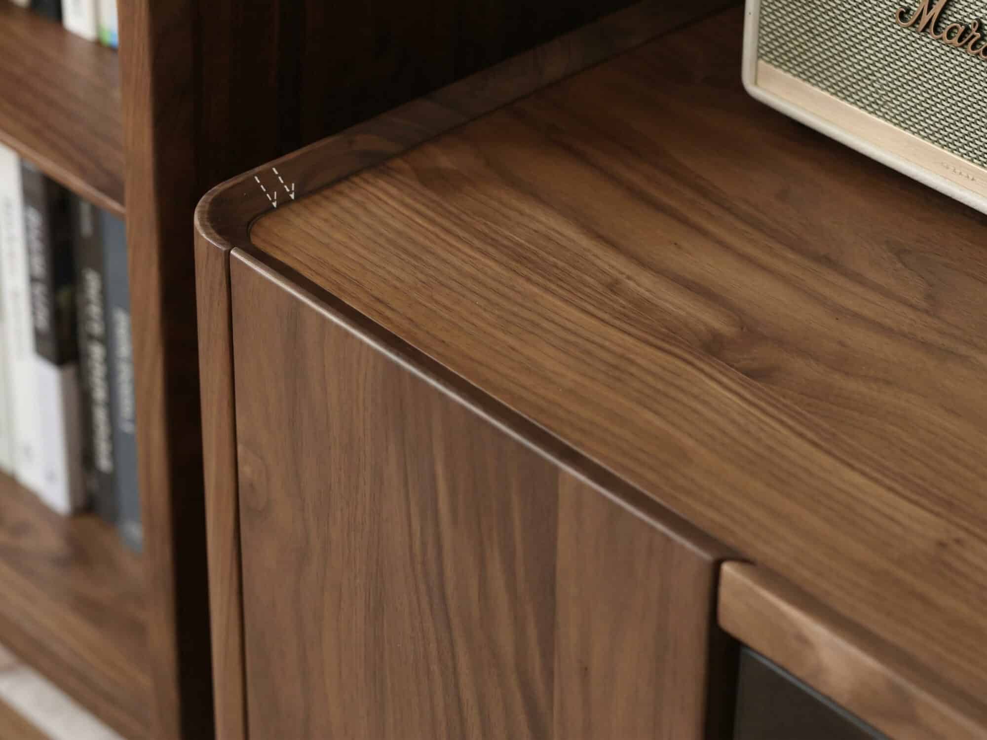 Brown Walnut Wood Cabinet Drawers Shelf Long TV Stand 相册图 #5 resized