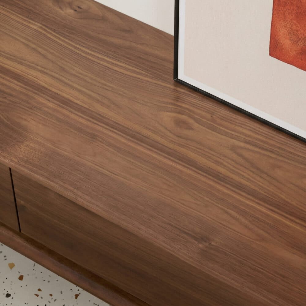 Mid-Century Modern Walnut Wood TV Stand with Legs Drawers - resized - 相册图 #8 Mid-Century Modern Walnut Wood TV Stand with Legs Drawers 相册图 #8 resized
