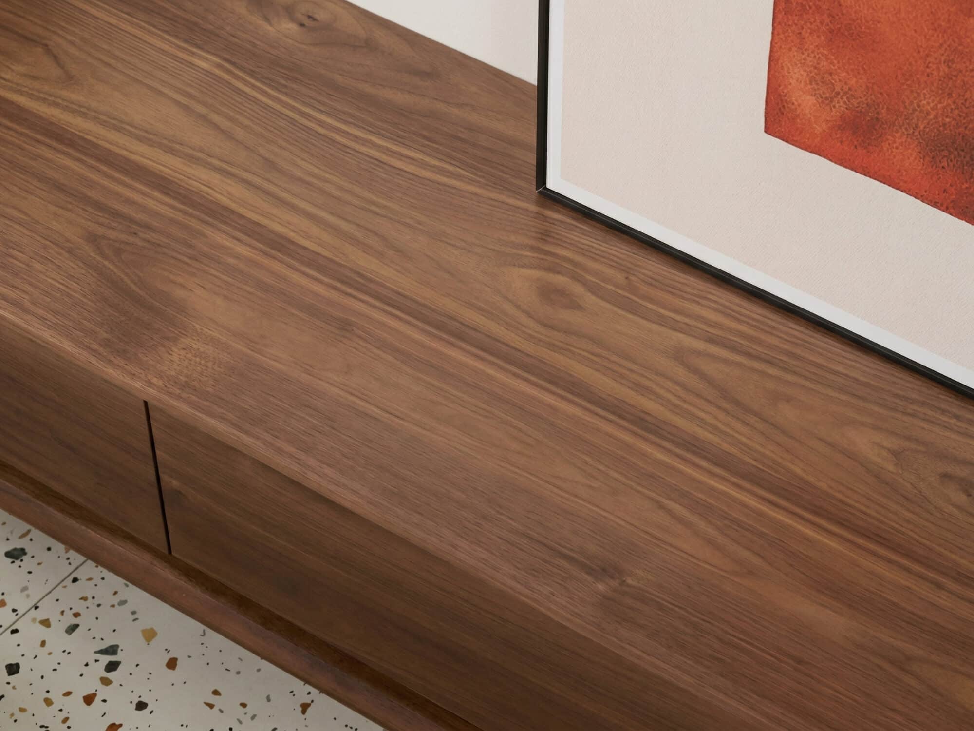 Mid-Century Modern Walnut Wood TV Stand with Legs Drawers - resized - 相册图 #8 Mid-Century Modern Walnut Wood TV Stand with Legs Drawers 相册图 #8 resized