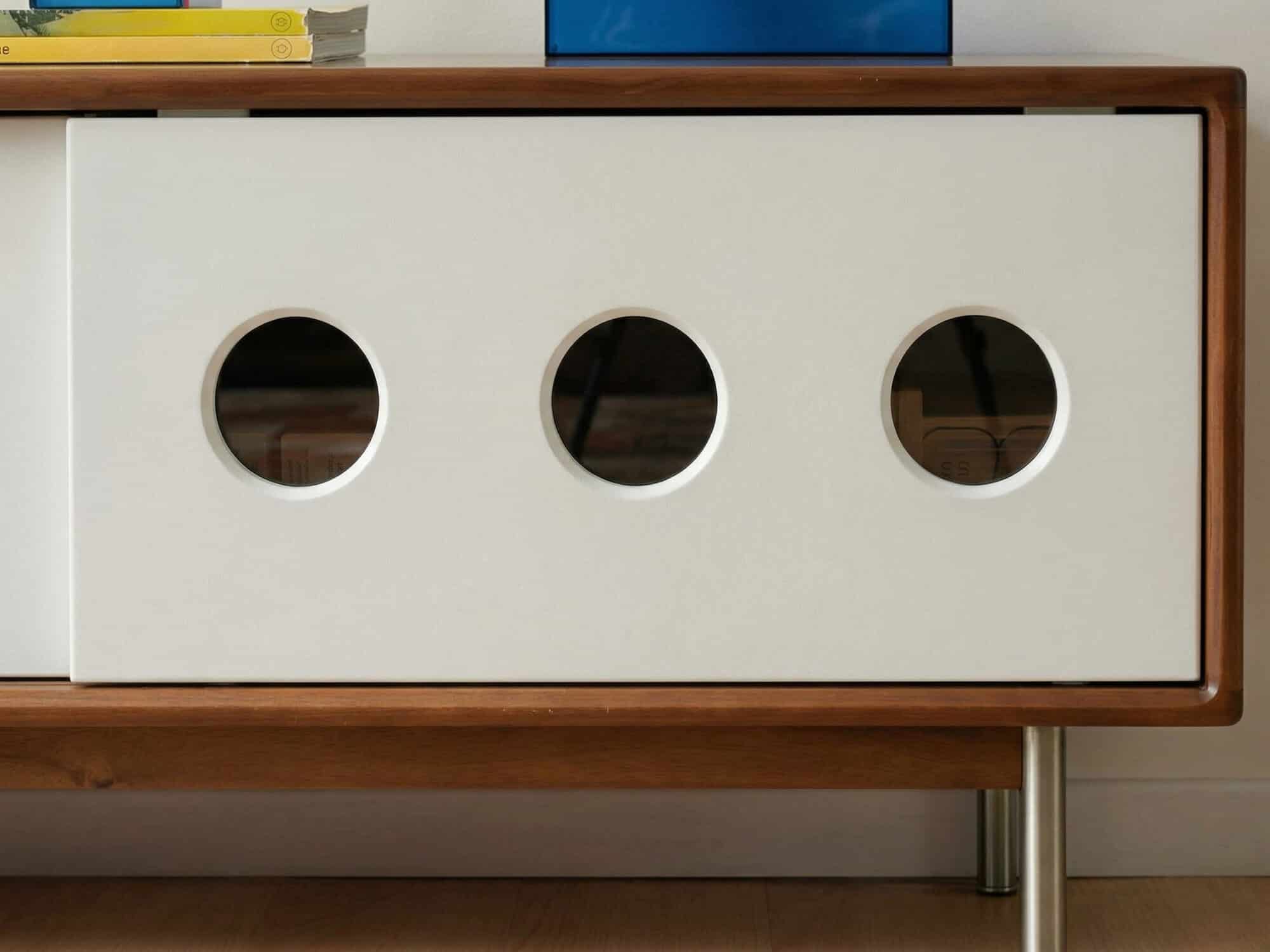 Mid-Century Modern Wood TV Stand with Drawers Storage 相册图 #3 resized