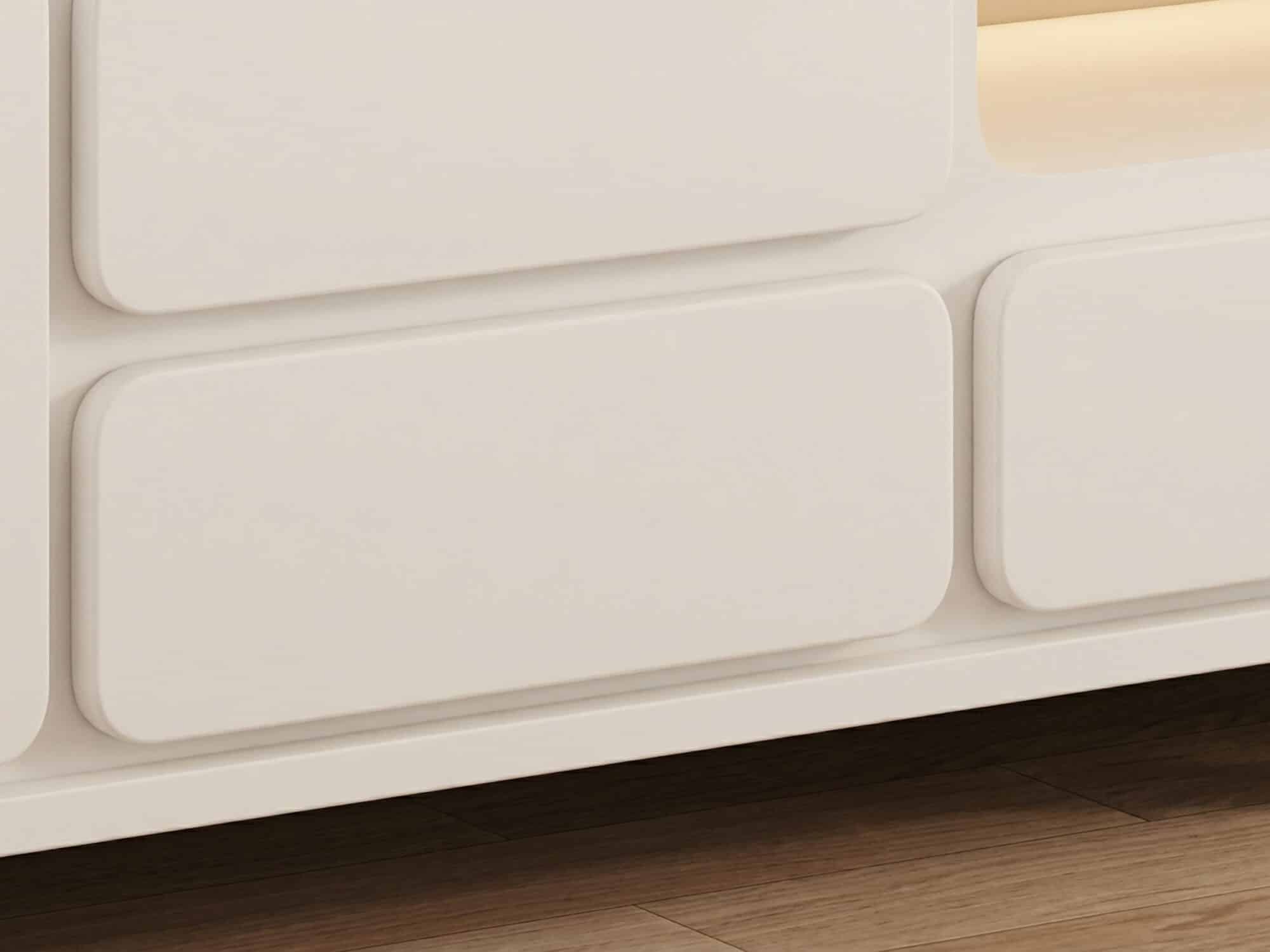 Modern Minimalist White TV Stand with Storage Drawers 相册图 #4 resized