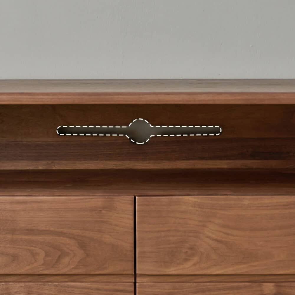 Modern Walnut Wood TV Stand with Storage Cabinets 相册图 #6 resized
