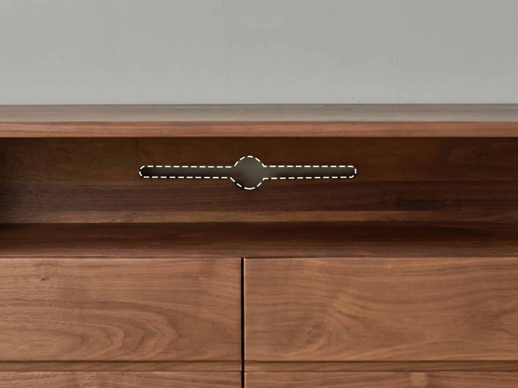 Modern Walnut Wood TV Stand with Storage Cabinets 相册图 #6 resized