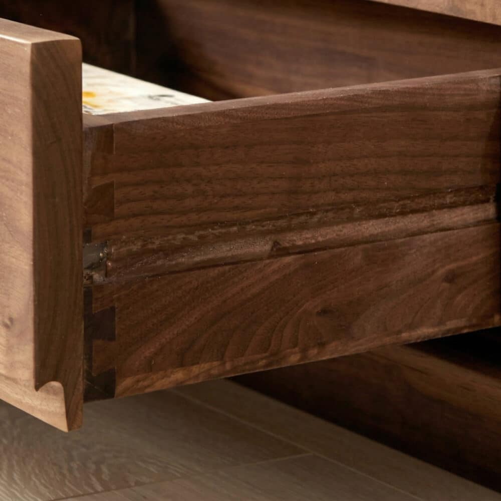 Modern Walnut Wood TV Stand with Storage Cabinets 相册图 #7 resized