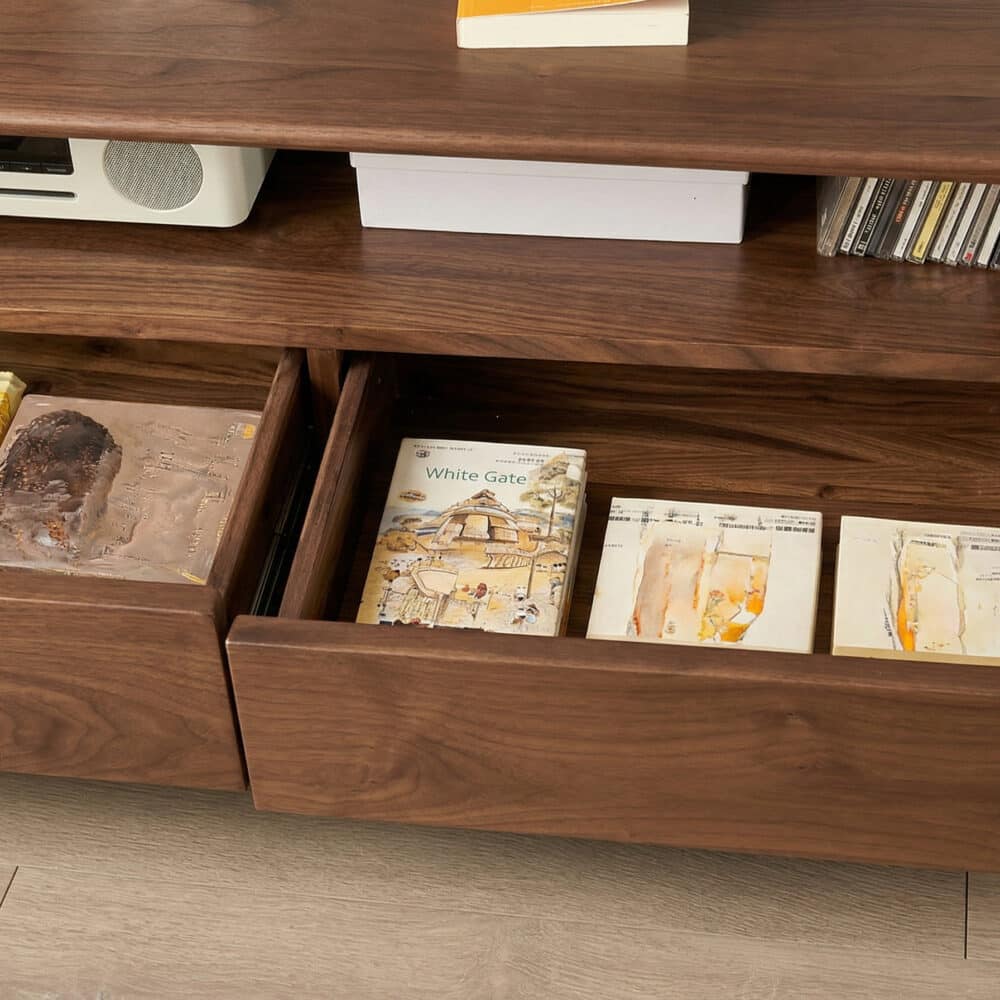 Modern Walnut Wood TV Stand with Storage Cabinets 相册图 #8 resized