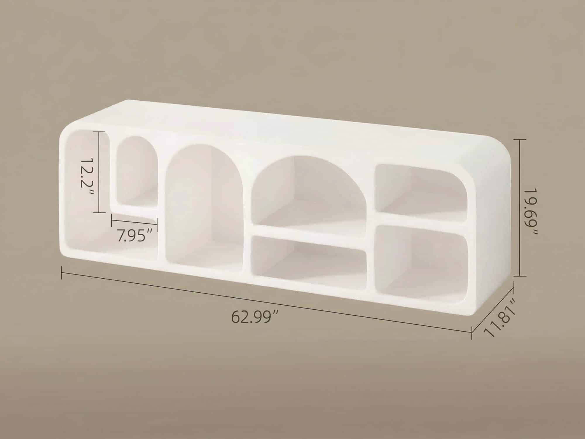 Modern White Arched TV Cabinet Cave-Inspired Design for Stylish Storage 相册图 #7 resized