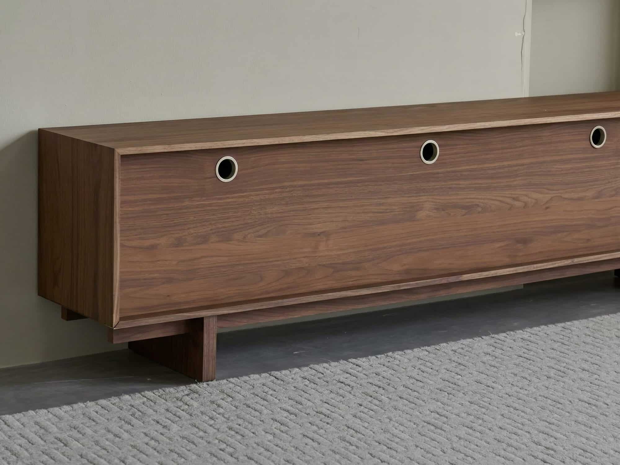 Nut-Brown Wave Texture Rectangle Wood Drawers TV Stand 相册图 #7 resized