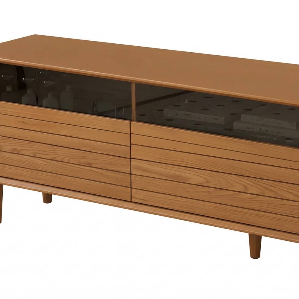 Scandinavian Natural Finish Cherry Drawers TV Stand 相册图 #4 resized