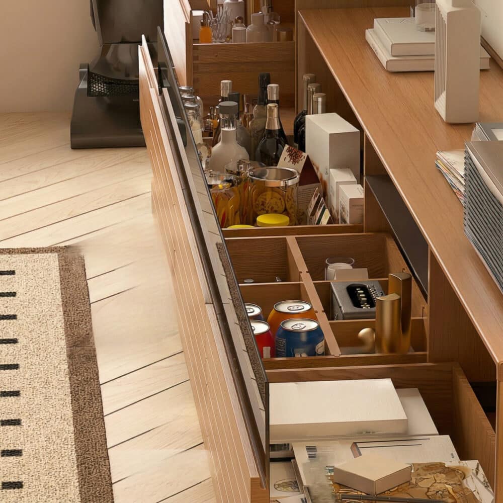 Scandinavian Natural Finish Cherry Drawers TV Stand 相册图 #7 resized