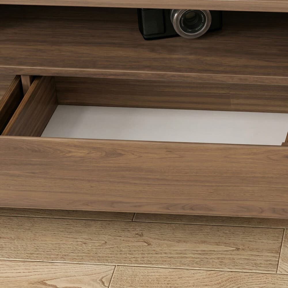 Scandinavian Walnut Wood TV Stand with Cabinet Storage 相册图 #7 resized