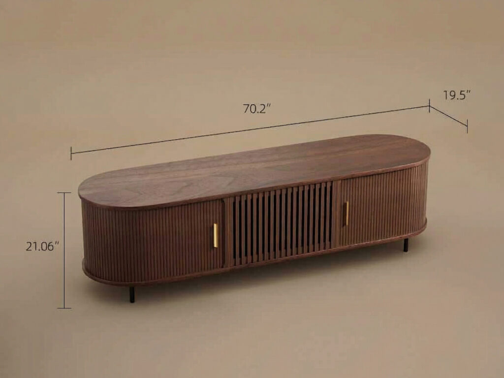 The Asher Fluted Walnut TV Stand 相册图 #7 resized