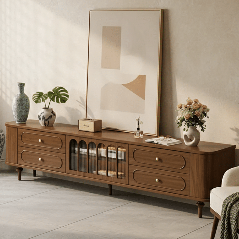 The Asher Solid Walnut TV Stand 相册图 #2 scene